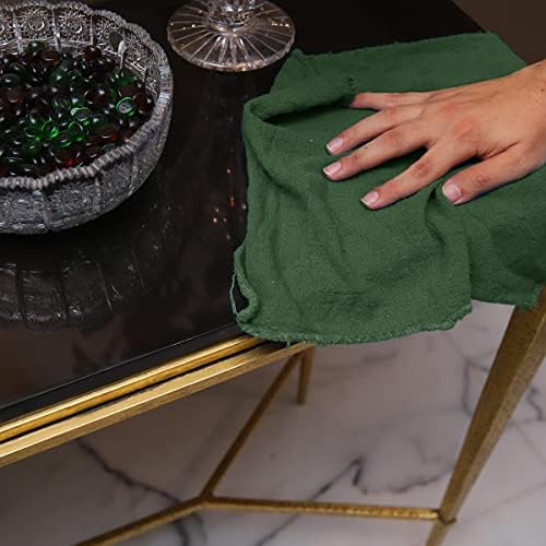 Avalon Towels Cotton Shop Rags – (Pack of 100) Size 12x14 Inches Cleaning Rags – Absorbent Shop Towels and Multipurpose Cleaning Towels for Automobiles, Industries, Garage and Homes (Green) - Image 5
