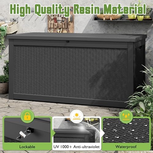 KAMABOKO Outdoor Storage Box, 330 Gallon Deck Box Outdoor Waterproof - Image 4