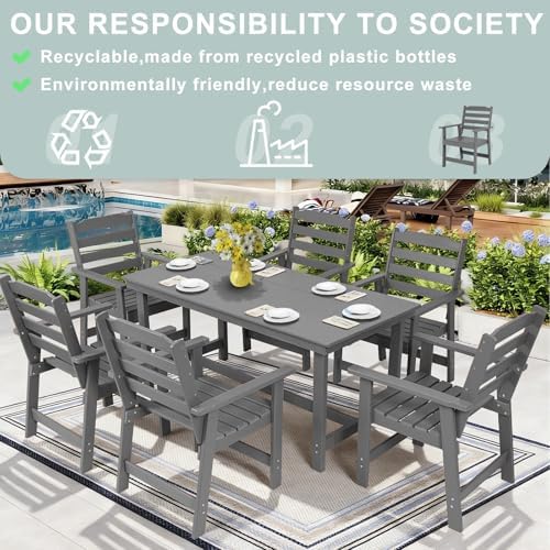 FUNBERRY Outdoor Dining Set, HDPE 5 Piece Dining Table Set with Chairs - Image 5