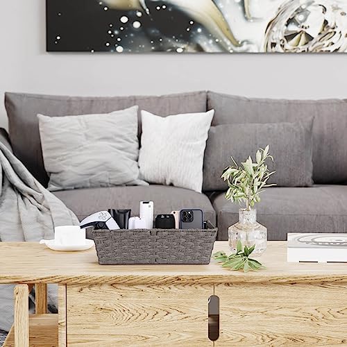 Onlytak 2-Pack Plastic Wicker Baskets, 15.75"x6.75"x4.75", Dark Grey - Image 7