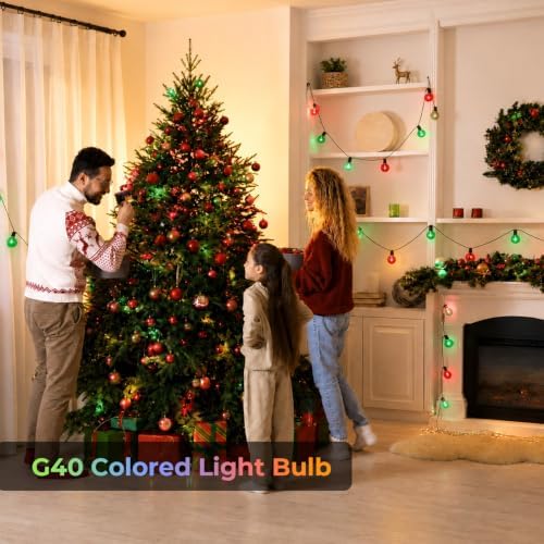 GvvooHome G40 Colored LED Outdoor String Bulbs for Christmas, 36 Pack - Image 6