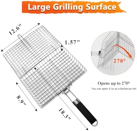 Fish Grill Baskets for Outdoor Grill, Deep Grilling Rack - Image 4