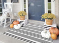 OJIA Black and White Outdoor Rug 3' x 5', Machine Washable Front Door Mats Outdoor, Cotton Hand-Woven Striped Porch Rug Entryway Rug Indoor/Outdoor Area Rug Floor Mat for Farmhouse/Living Room by OJIA