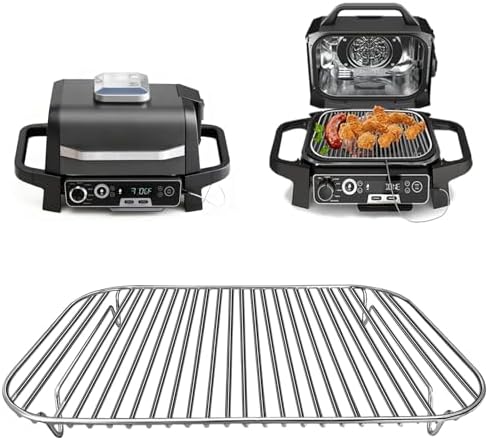 Stainless Steel Rack for Ninja Woodfire Outdoor Indoor Grill and Smoker, 12.6×8.7 Inches Grill Stand for OG701 OG751 7-in-1 Accessories, Stackable Replacement Parts, Dishwasher Safe by GWYXC