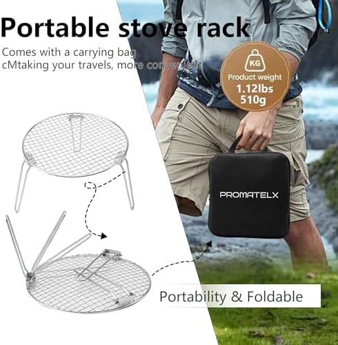 Round grill,Foldable grill,Campfire grill with Carry Bag (Medium) - Image 5