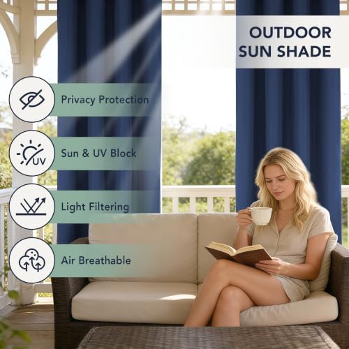 Patio Curtains Outdoor Waterproof, 6-Panels, Privacy Drapes - Image 3