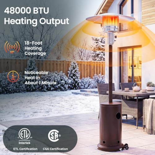 DUMOS 48,000 BTU Patio Heater for Outdoor Use, Outdoor Gas Heater - Image 4
