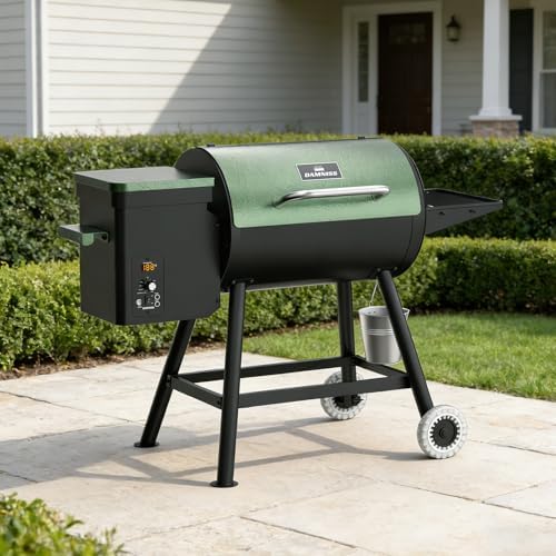 Electric Pellet Grill 456 SQ.IN Cook Area Pellet Smoker with Auto Feed & PID Controller 500°F Max Temperature 8 in 1 BBQ Grill with Meat Probe & Side Table with Hooks Perfect for Outdoor BBQ - Image 5