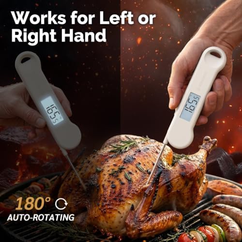 0.5 Sec Instant Read Meat Thermometer Digital for Outdoor Fryer, White - Image 5