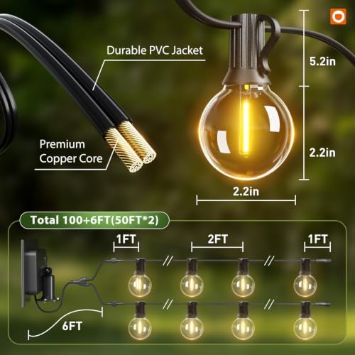 addlon 100FT 54LED Solar String Lights Outdoor Waterproof with Remote, USB - Image 5