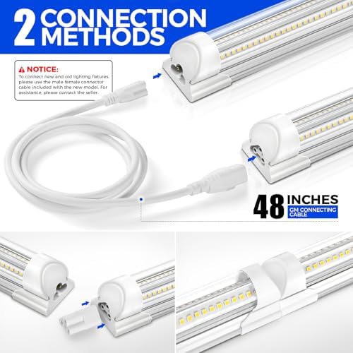 Barrina T8 LED Shop Lights 8FT, 100W 15000LM 5000K, High Output, 10 Packs - Image 6