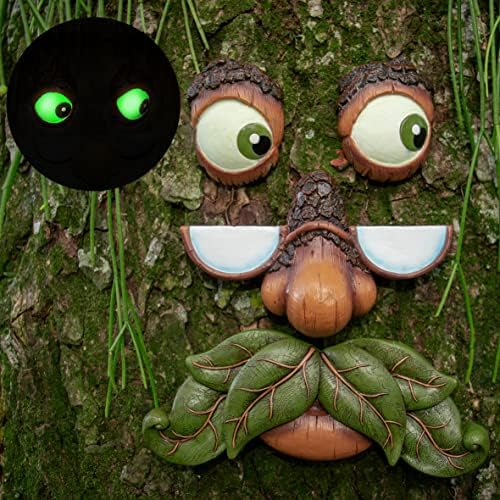 Tree Faces Decor - Outdoor Yard Art Garden Decoration - Unique Peeker for Outdoors and Indoors - Old Man Tree Hugger Art by TreePoetry