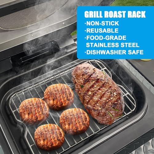 Outspark Grill Roast Rack and Cooking Pot for Ninja Foodi FG551/DG551 Smart XL Indoor Grill Accessories, Air Fryer Rack & Non-Stick Griddle Pan for Ninja Foodi DG651 - Image 4