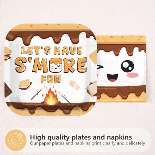 100Pcs S'more Camping Birthday Party Decorations, Serves 50 - Image 2