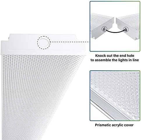 ANTLUX 4FT LED Wraparound 40W Shop Lights for Garage, 4400lm, 5000K, 4 Foot Crystal LED Wrap Light, 48 Inch Integrated Linear Strip Flush Mount Office Workshop Ceiling Lighting Fixture, 4 Pack - Image 2
