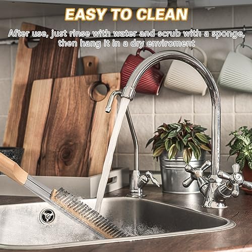 Aolso Pizza Oven Brush, 26" Brush and Stainless Steel Scraper for Pizza Stone, BBQ Grill Cleaning Brush Non Scratch Heat Proof Stainless Steel Bristles with Screwdriver for Pizza Oven Accessories - Image 6