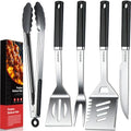 Heavy Duty BBQ Tools Grill Tools Set - Stainless Steel BBQ Grilling Tools Set with Serrated Spatula, Tongs, Knife, Spatula - Outdoor Barbecue Accessories Kit, Grilling Gifts for Men Dad by Unknown