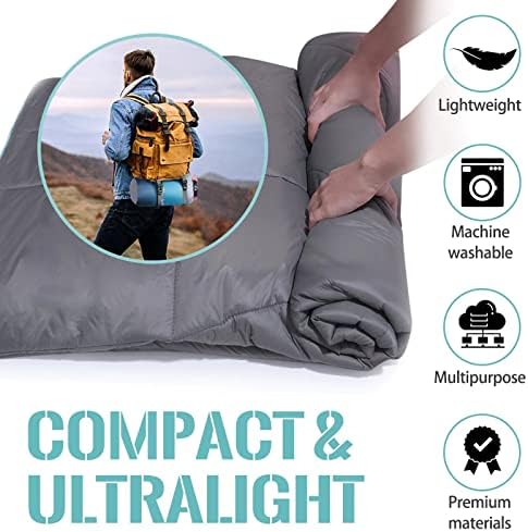 Outdoor Puffy Camping Blanket, Large Outdoor Blanket Waterproof, 55*79'' - Image 7