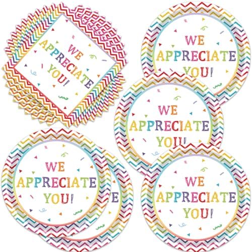 40pcs We Appreciate Your Party Supplies,include 20 Dessert plate and 20 Napkin,Teacher Appreciation We Appreciate You Party Plate Napkin Set,Used for Be Thankful to Teacher Doctor Party Decoration by Egami