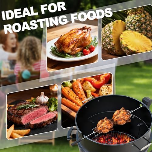 Rotisserie Grill Kit Premium Chicken Rotisserie for Weber 22 Kettle Grill - Image 5