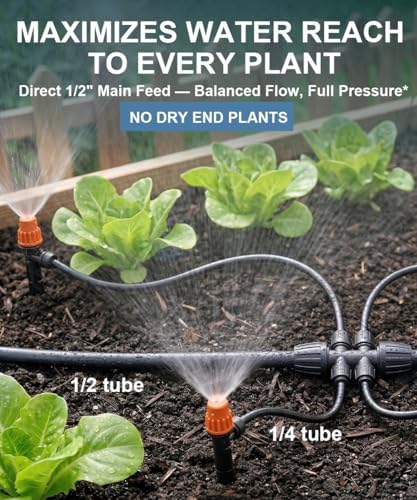 26FT Main Tube 1/2" Drip Irrigation System Kit with 30 Adjustable Nozzles - Image 3