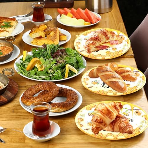 75PCS Bee Decorations for Party, Sweet as Can Bee Paper Plates and Napkins with Forks Disposable Dessert Tableware Parties Favors for Birthday Party Supplies Decorations - Image 2