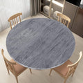 LUSHVIDA Round Tablecloth, Fitted Table Cloth for 45"-56" Tables, Wood Gray by LUSHVIDA