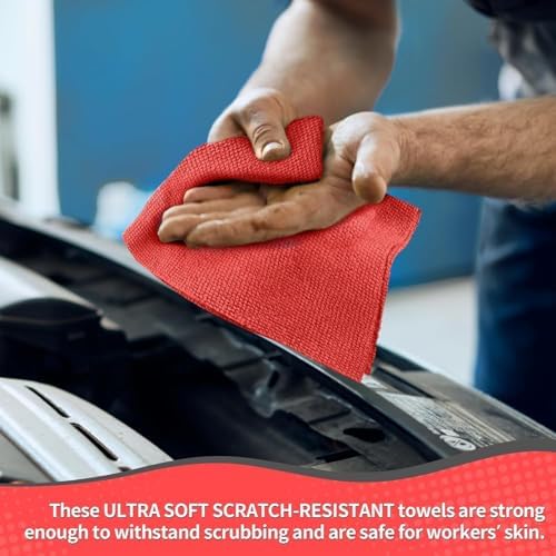 Microfiber Cleaning Cloth, 200 Pack Cleaning Rags, Red - Image 3