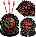 Yule Blessing Winter Solstice Party Dinnerware Decorations 96pc by Deorfuy