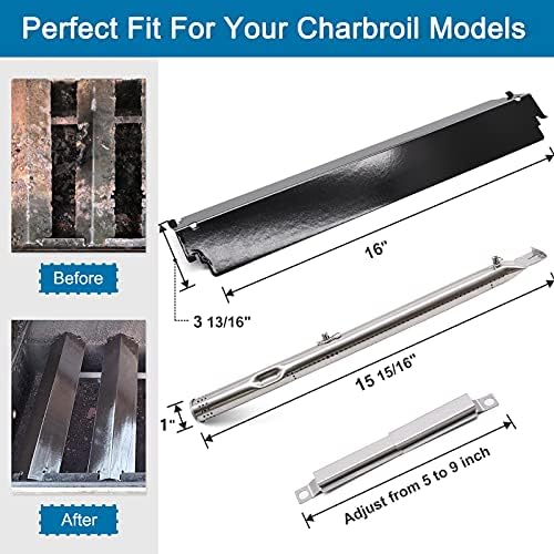 Criditpid Grill Parts Kits Compatible for Charbroil 463243812, 463270614, 463243911, 463270612, 463246909, 463244011, 2-Pack Heat Plates Tent Burner for Charbroil Tru Infrared 2 Burner Grill. - Image 2