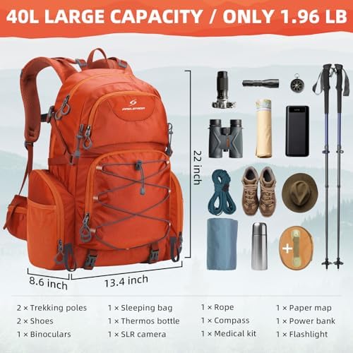 Maelstrom 40L Waterproof Hiking Backpack, Lightweight Travel Daypack - Image 2
