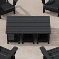 SERWALL Double Adirondack Side Set of 6, Table Rectangular End Table, Black by SERWALL