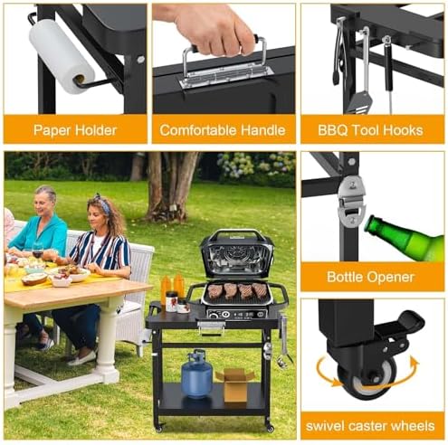 Foldable Cart for Ninja Woodfire Grill Stand OG700/OG800/OG900/OG321/OO101 - Image 3
