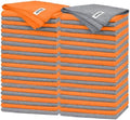 FIXSMITH Microfiber Cleaning Cloth -Pack of 50, Highly Absorbent Cleaning Rags(Grey&Orange), 16"X12" All Purpose Cleaning Towels for Housekeeping, Kitchen, Car, Reusable Microfiber Towels by FIXSMITH