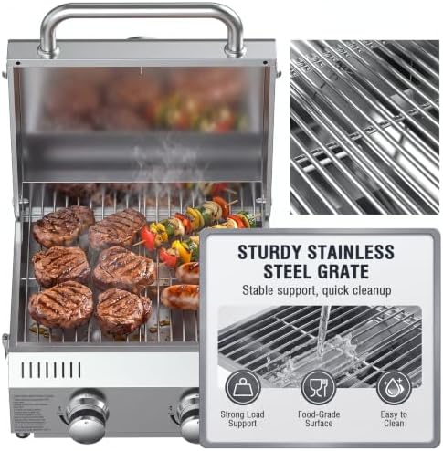 Bestfire 2-Burners Tabletop Propane Grill, 20,000 BTU - Image 6