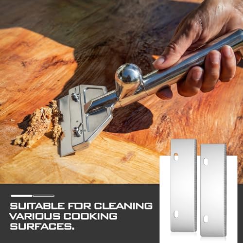 Hicarer 10 Pack 6" Stainless Steel Grill Scraper Blades for BBQ Grill Clean - Image 3