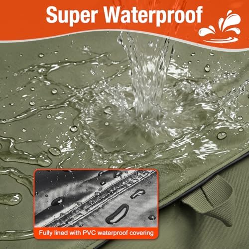 Foldable Grill Cover for Traeger 20 Series Wood Pellet, Waterproof 600D Heavy Duty Wood Pellet Smoker Cover, Fade＆Tear Resistant Pellet Grill Cover for Recteq 340 Grills Junior,Green - Image 7