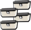 Brightever Solar Motion Sensor Outdoor Lights, 4000LM 344 LEDs Solar Outdoor Lights, IP65 Waterproof Exterior Flood Security Lights with 270° Wide Angle & 3 Modes for Patio Garage, 4-Pack Black by Brightever