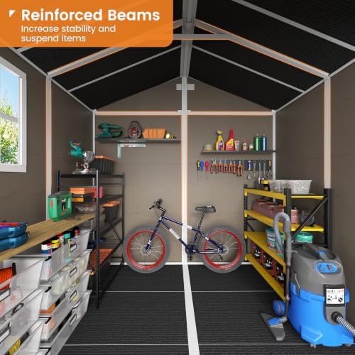UDPATIO Resin Storage Shed 8 x 6 FT, Plastic Outdoor Storage Shed for Patio - Image 6