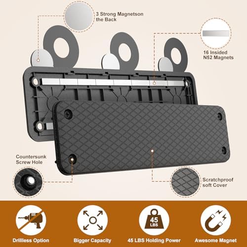 Magnetic Ammunition Holder，Double Sided Gun Magnet for Gun Magazines, Knives, Organize Mount in Gun Safe, Cabinet, Wall, Door, Ammo Storage Accessories for Handgun, Pistol and Rifle Mags - Image 2