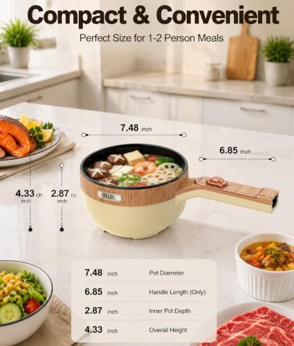 Electric Hot Pot 1.5L Mini Portable Electric Pot Dual Power - Image 2