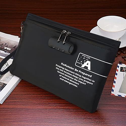 Fireproof Money Bag with Lock KaAutoler Fireproof and Waterproof Cash Bag with Zipper Closure Fireproof Money Pouch Locking Accessories Pouch for Cash (11"*7.5") - Image 5