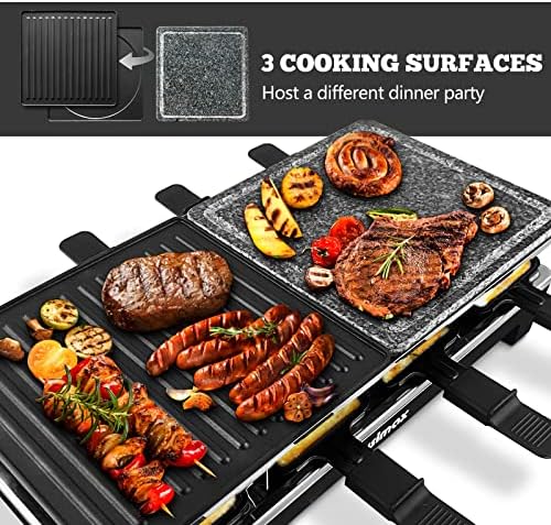 Raclette Table Grill, CUSIMAX Indoor Grill Electric Grill, Black - Image 2