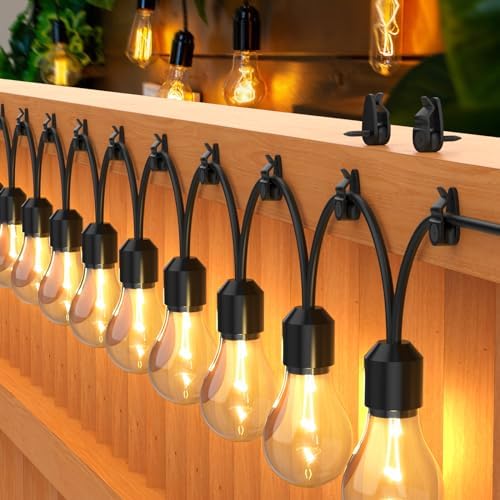 Outdoor String Lights Clips, Weatherproof Cable Hanger Hooks for Hanging Fairy Lights, Holiday Decor - Black, 50 Pack - Image 2