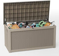 310 Gallon Lockable Outdoor Storage Box – Waterproof Resin Deck Box for Patio Furniture, Garden Tools, Pool Accessories (Gray) by ASKPASS