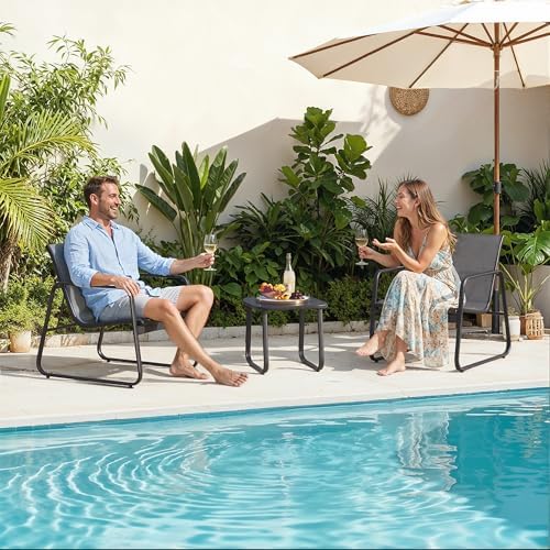 Gizoon Patio Chairs Set of 2, 3PCS Patio Furniture Set, Balcony Chair Set - Image 2