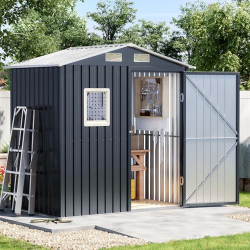 6 x 4 FT Metal Storage Shed for Backyard,Nightblue by Unknown