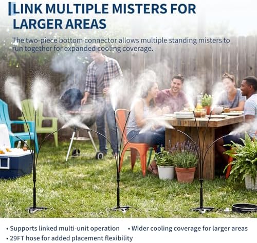 Garvee Outdoor Standing Mister with 4 Adjustable Mist Heads, Freestanding - Image 3