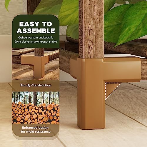 Bamworld Plant Stand Indoor Outdoor Corner Shelf 11 Potted Large Holder - Image 3