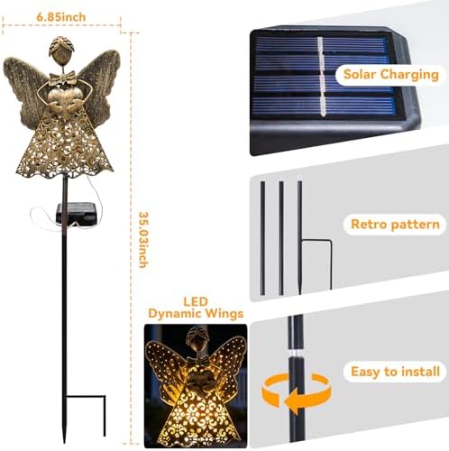 SRNPMIU Angel Solar Lights Outdoor Decor, Solar Angel Garden Decorations - Image 5